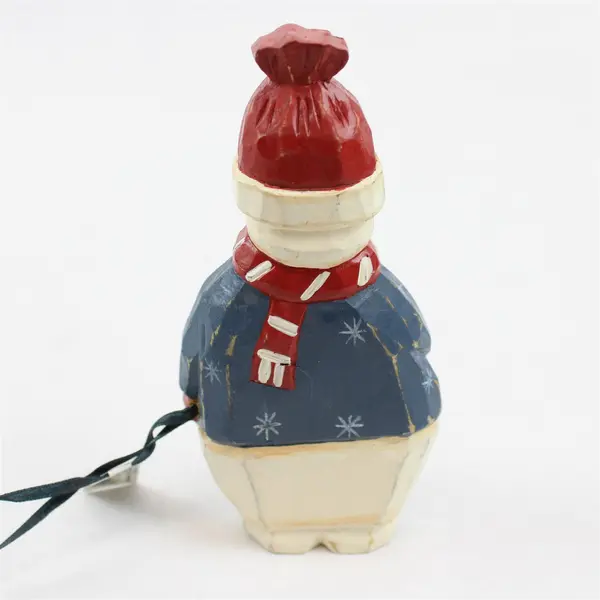 Set of 2 TJ Carver Wooden Snowmen with Sled 937208 Holiday Decor New