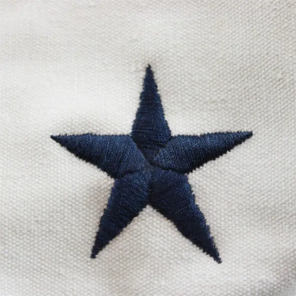 Cottage Canvas Wine Gift Bag White w/ Blue Star & Red Bottom