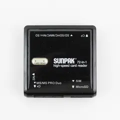 Sunpak 72-in-1 High-Speed Card Reader Built In USB 2.0 Self Storage Plug