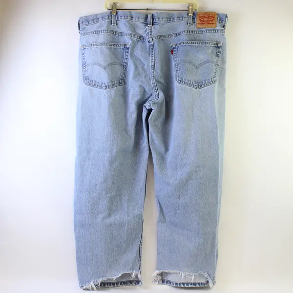Lot of 2 Levi’s 550 Men's 46x29 Light Wash Relaxed Fit Denim Jeans - Flaws