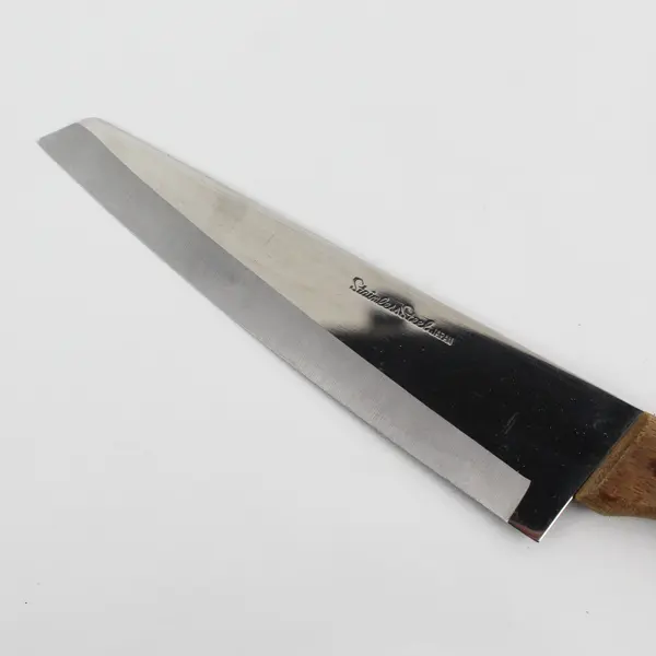 VTG Japanese Style SS Steel Chef/Kitchen Knife Wood Handle Brass Rivets 11"