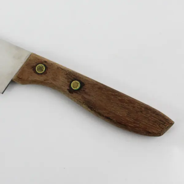 VTG Japanese Style SS Steel Chef/Kitchen Knife Wood Handle Brass Rivets 11"