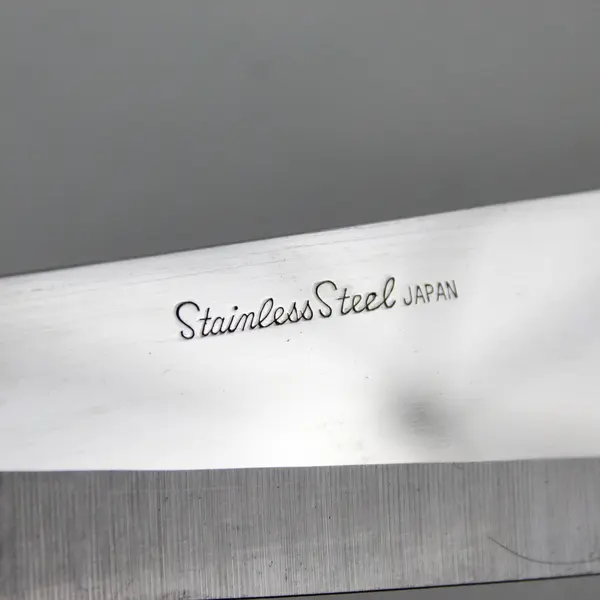 VTG Japanese Style SS Steel Chef/Kitchen Knife Wood Handle Brass Rivets 11"