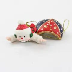 World Bazaars, Inc. Parachuting Snowman Hanging Christmas Ornament 81253