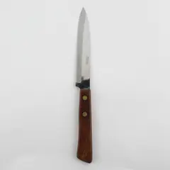 Robinson Stainless Steel Serrated Kitchen Knife 9" Long Wooden Handle Good