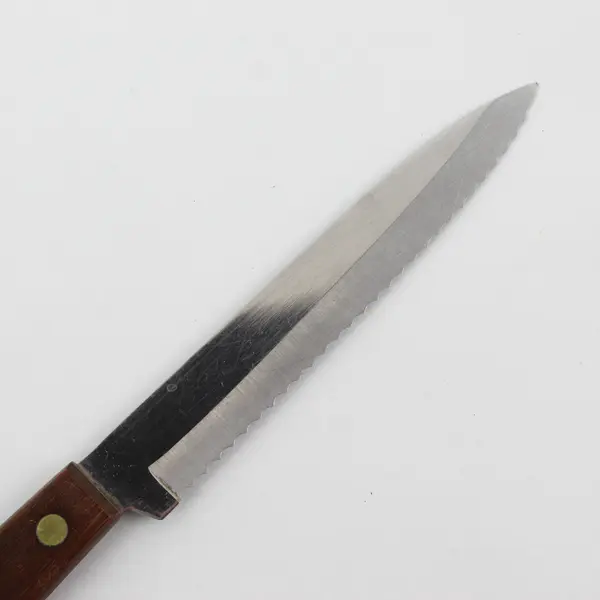 Robinson Stainless Steel Serrated Kitchen Knife 9" Long Wooden Handle Good
