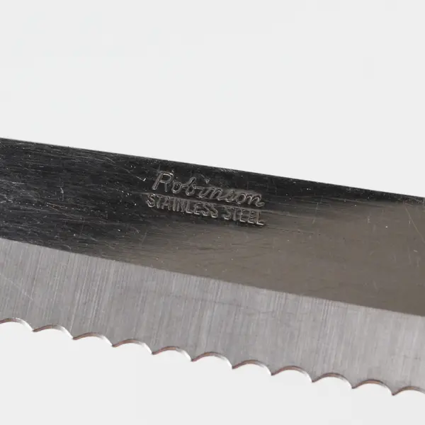 Robinson Stainless Steel Serrated Kitchen Knife 9" Long Wooden Handle Good