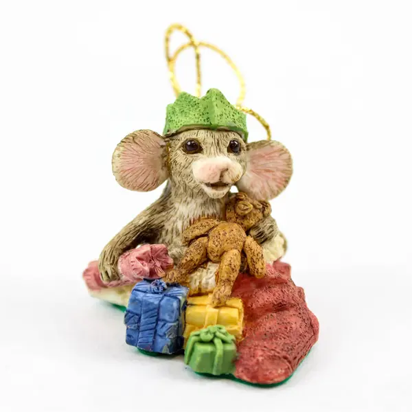 David Winter Stocking Mouse Ornament Collectible Christmas Holiday