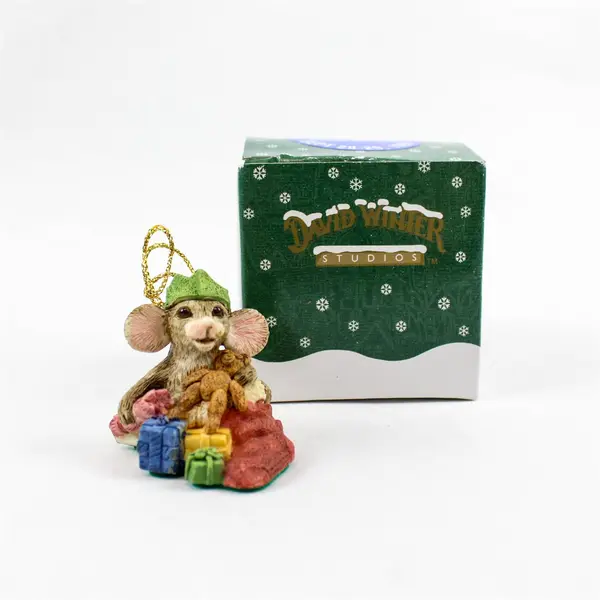 David Winter Stocking Mouse Ornament Collectible Christmas Holiday