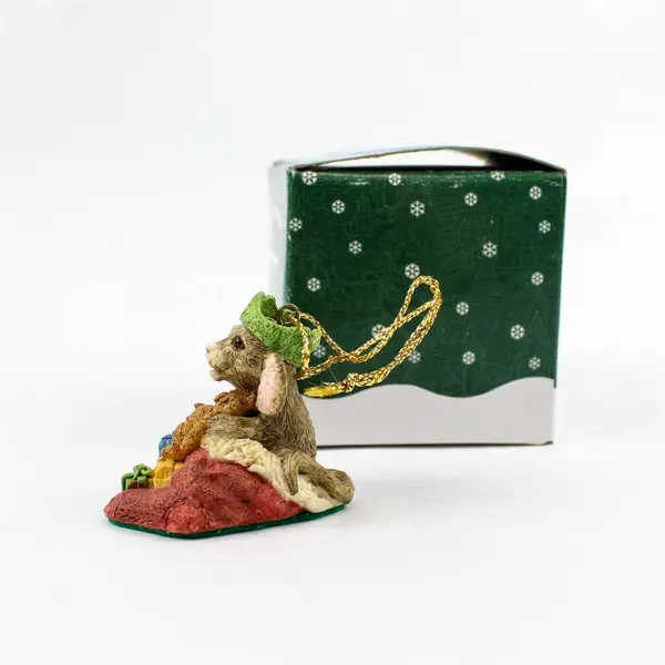 David Winter Stocking Mouse Ornament Collectible Christmas Holiday