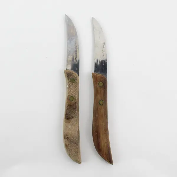 Lot of 2 Kane Kut Stainless Straight Edge Wooden Handle Paring Knives 6.25" 
