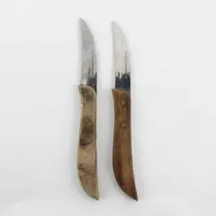 Lot of 2 Kane Kut Stainless Straight Edge Wooden Handle Paring Knives 6.25" 