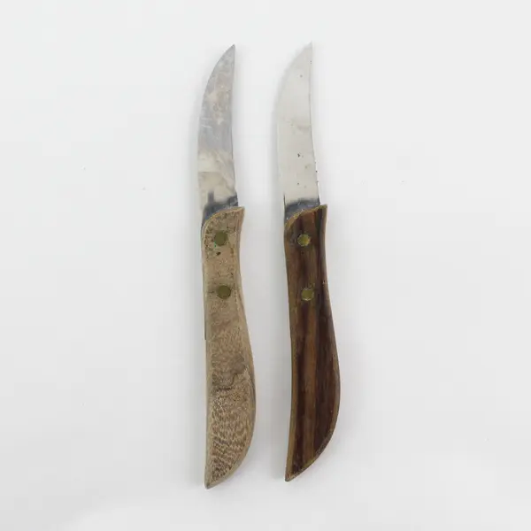 Lot of 2 Kane Kut Stainless Straight Edge Wooden Handle Paring Knives 6.25" 