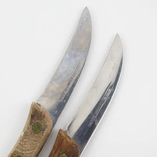 Lot of 2 Kane Kut Stainless Straight Edge Wooden Handle Paring Knives 6.25" 