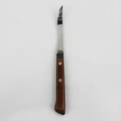 VTG Flint Vanadium Serrated Grapefruit Knife Curved Blade & Wooden Handle 7" 