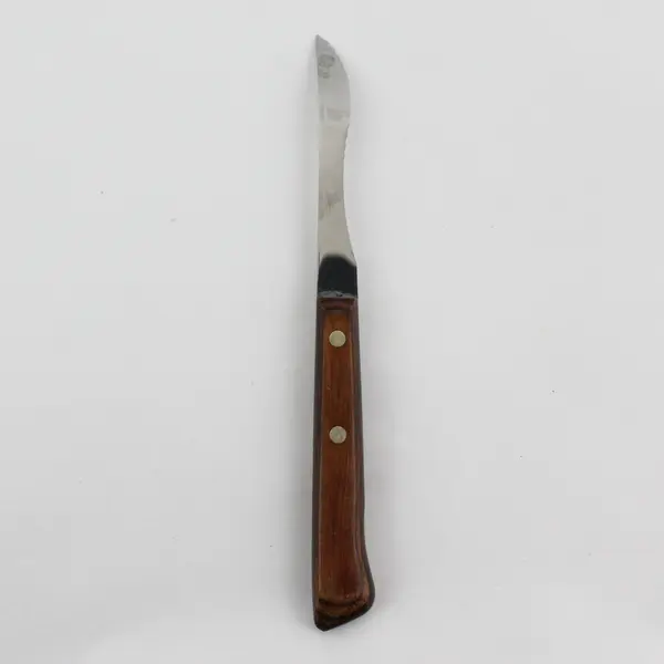 VTG Flint Vanadium Serrated Grapefruit Knife Curved Blade & Wooden Handle 7" 