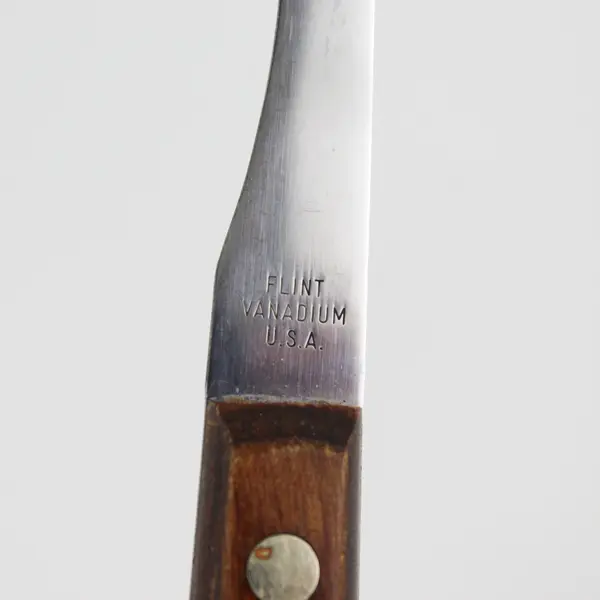 VTG Flint Vanadium Serrated Grapefruit Knife Curved Blade & Wooden Handle 7" 