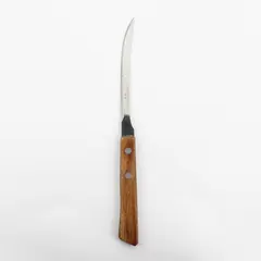 Unbranded Stainless Steel Serrated Fruit Tomato Knife With Wooden Handle 8.25" 
