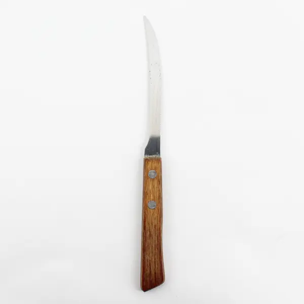 Unbranded Stainless Steel Serrated Fruit Tomato Knife With Wooden Handle 8.25" 