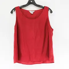 Citron Santa Monica Red Textured Silk Tank Top Women's XL