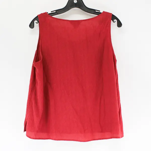 Citron Santa Monica Red Textured Silk Tank Top Women's XL