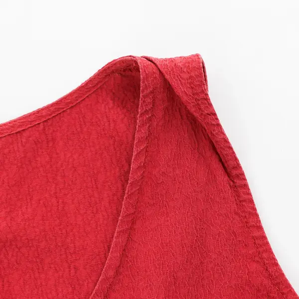 Citron Santa Monica Red Textured Silk Tank Top Women's XL