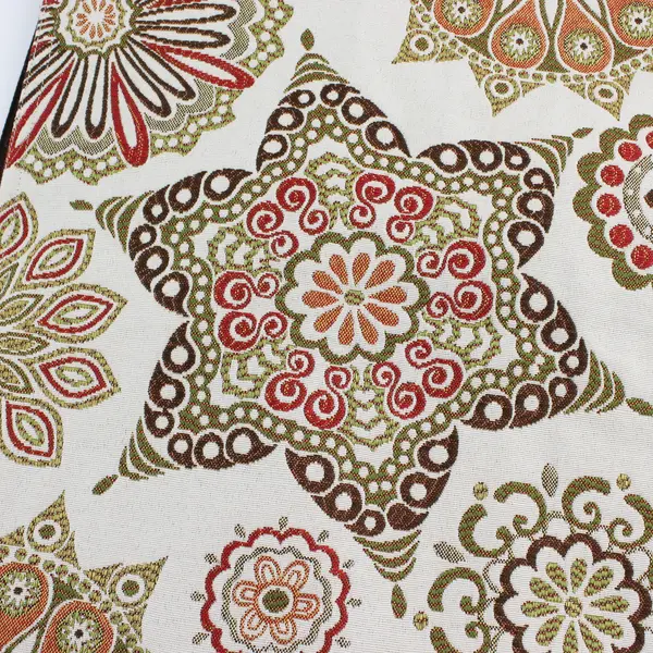 Multicolor Embroidered Boho Mandala Table Runner 13" x 70"