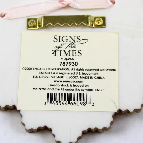 Enesco Sign of the Times Ceramic Heart Plaque '50 Years' Anniversary