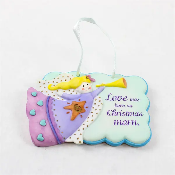 Enesco Ceramic Sign of the Times Plaque Christmas Morn 783382 New