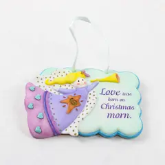 Enesco Ceramic Sign of the Times Plaque Christmas Morn 783382 New