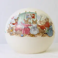 Royal Doulton 1936 Bunnykins Rabbits Cute Small Round/Sphere Ceramic Piggy Bank