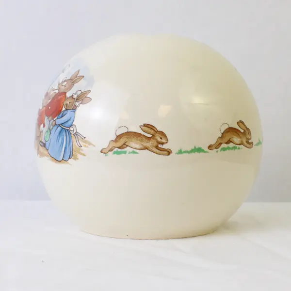 Royal Doulton 1936 Bunnykins Rabbits Cute Small Round/Sphere Ceramic Piggy Bank