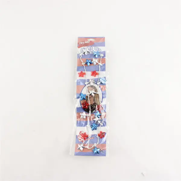 Kid's Light Up Patriotic Necklace 2007, #4070, New