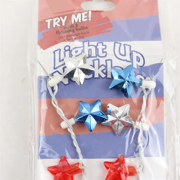 Kid's Light Up Patriotic Necklace 2007, #4070, New