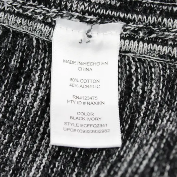 Ellen Tracy Black/White Color Long Sleeve Woven Sweater Women's Size XL