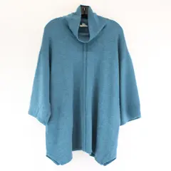 PureJill Teal Blue 3/4 Length Sleeve Mock Neck Woven Sweater Women's Size XS