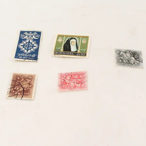 Lot Of 5 Portugal Mixed Used Stamps 1940s 1950s