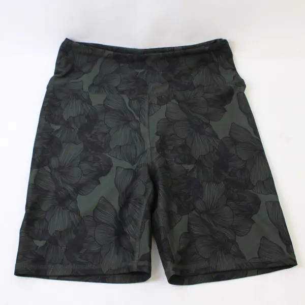 Balance Collection Women's M Grove Green Floral High Waisted Bermuda Shorts