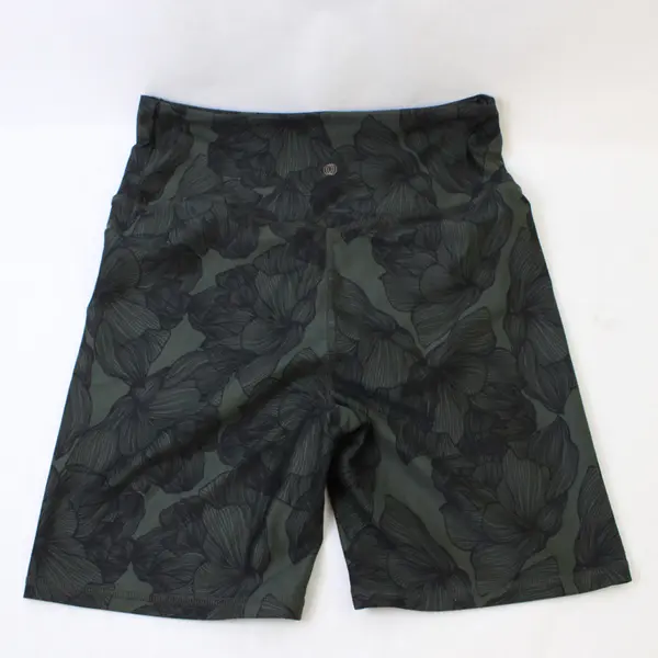 Balance Collection Women's M Grove Green Floral High Waisted Bermuda Shorts