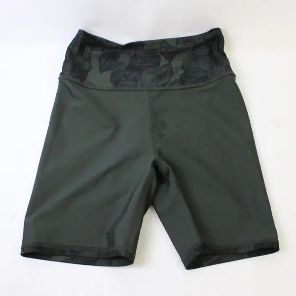 Balance Collection Women's M Grove Green Floral High Waisted Bermuda Shorts