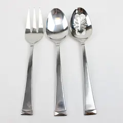 Lot Of 3 Cuisinart Flatware CUI28 (Stainless) Pattern 2 Serving Spoons & 1 Fork