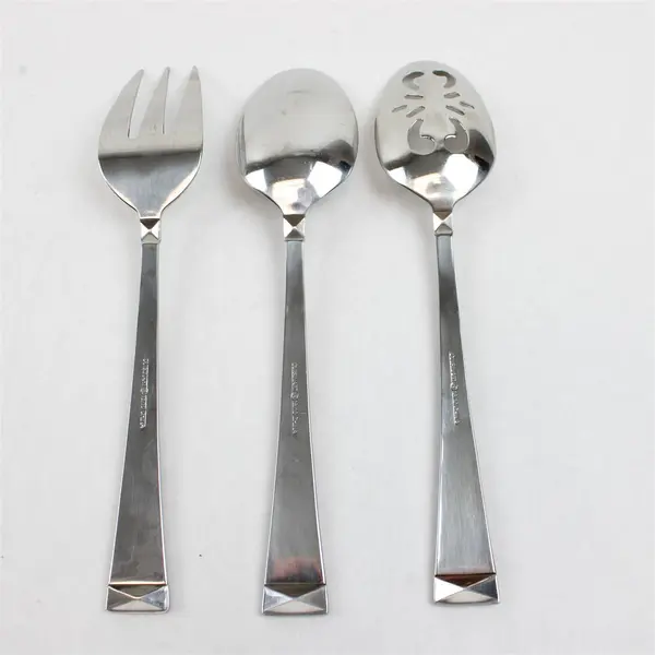 Lot Of 3 Cuisinart Flatware CUI28 (Stainless) Pattern 2 Serving Spoons & 1 Fork