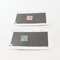Lot of 2 New Zealand Stamps Used Hinged 1882 Queen Victoria & 1935 Fantail Bird