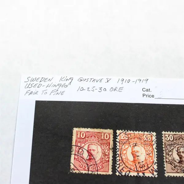 Lot Of 3 Sweden King Gustaf V 10/25/30 Ore Stamps Used Hinged 1910s