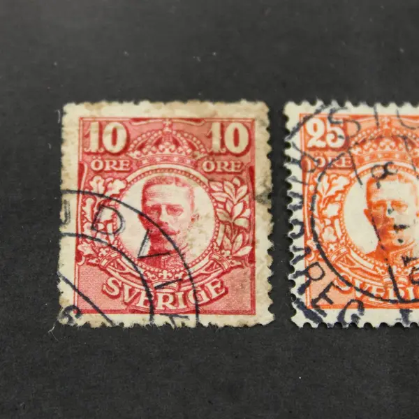Lot Of 3 Sweden King Gustaf V 10/25/30 Ore Stamps Used Hinged 1910s