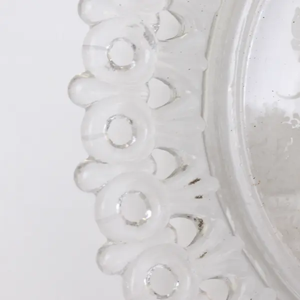Early American Pressed Glass Child's Plate Egg & Dart "Mary Had a Little Lamb"