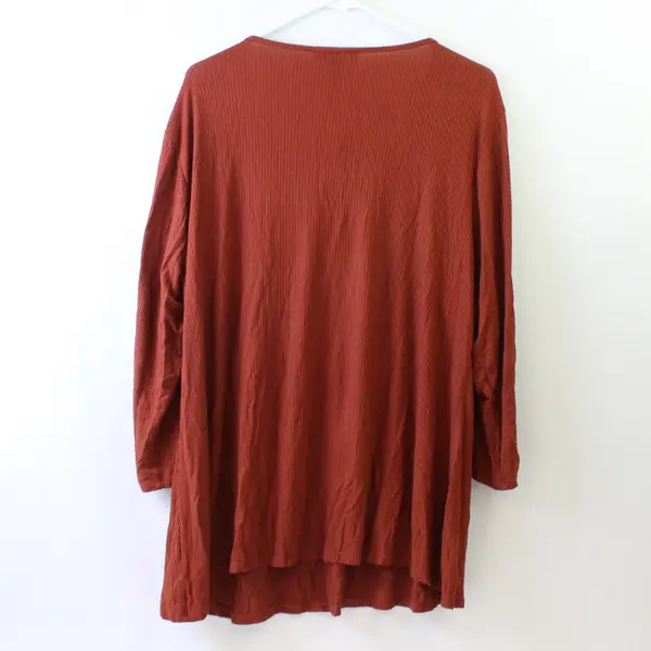 Style & Co. Burnt Orange 3/4-Sleeve Crochet Detail Top Women's XXL