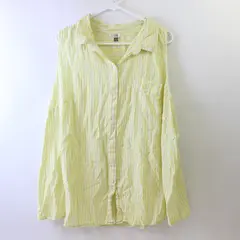 Terra & Sky Yellow and White Striped Sleeveless Button-Up Shirt Women's 3X