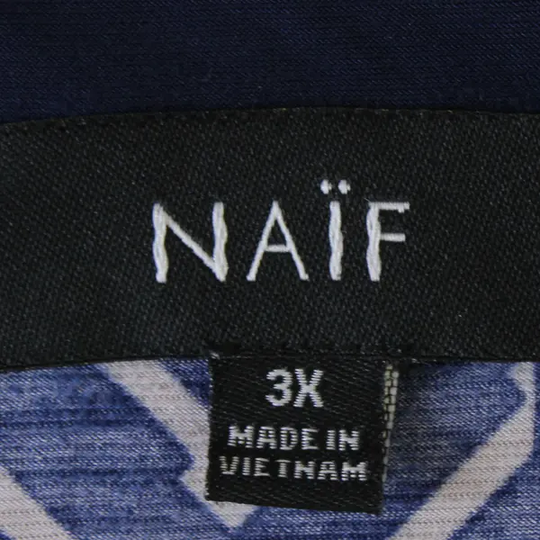 Naif Navy and Beige Sleeveless V-Neck Top Women's 3X