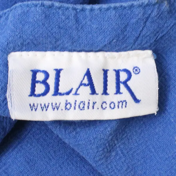 Blair Floral Embroidered Blue Square-Neck Short-Sleeved Midi Dress Women's XL